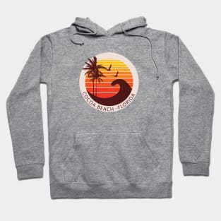 Cocoa Beach Florida Retro Sunset Design Hoodie